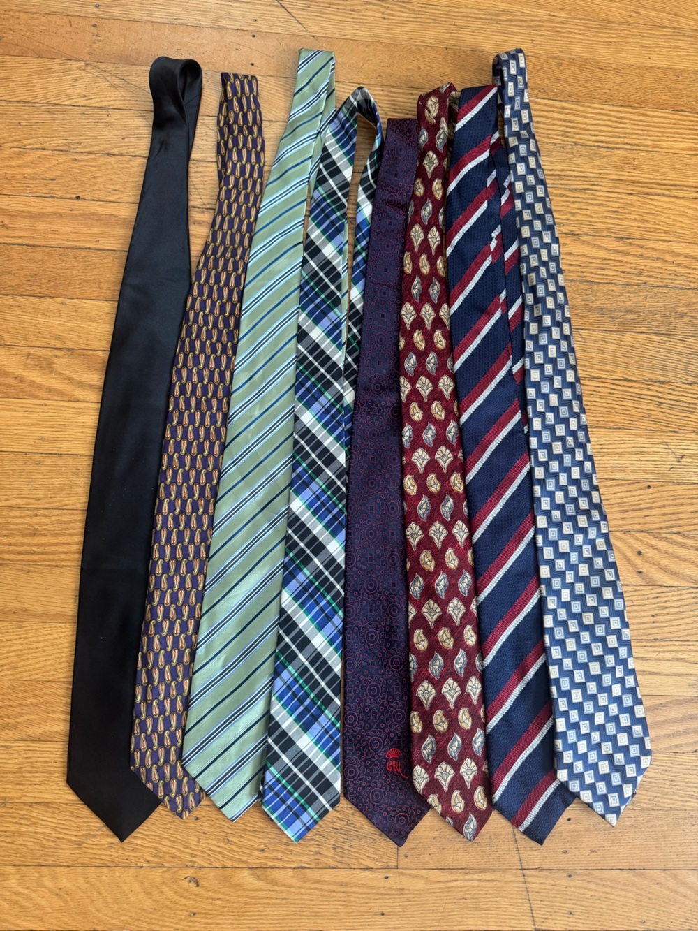 Men's Assorted Classic Ties - Navy, Burgundy, Green, Black